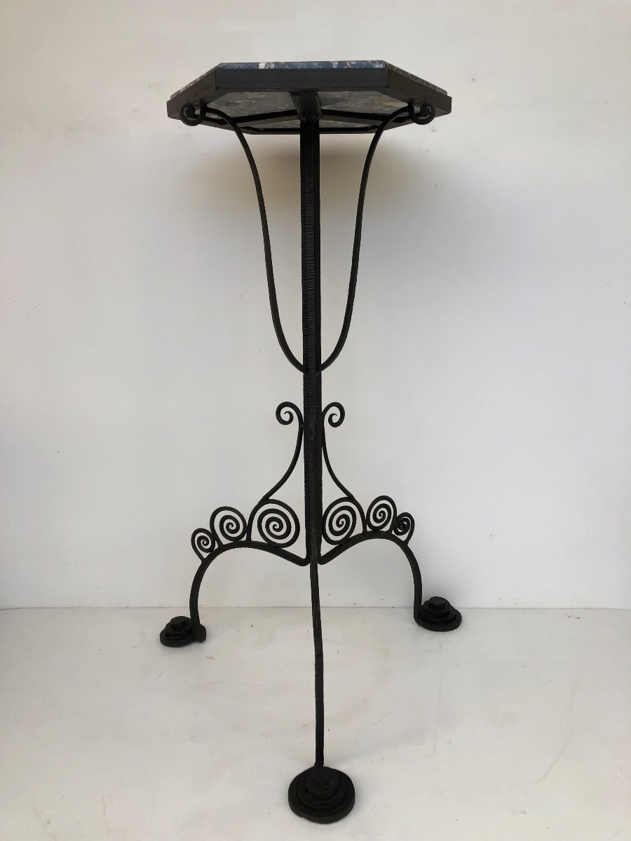 Art Deco Wrought Iron Pedestal Stand