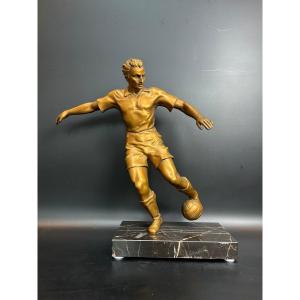 Art Deco Football Player Sculpture