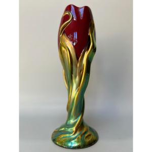 Zsolnay Pecs Vase Tulipe Art Nouveau 
