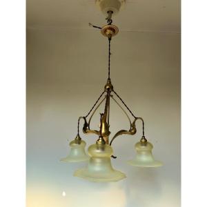 Art Nouveau Chandelier In The Style Of Was Benson
