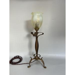 Art Nouveau Lamp In The Style Of Was Benson
