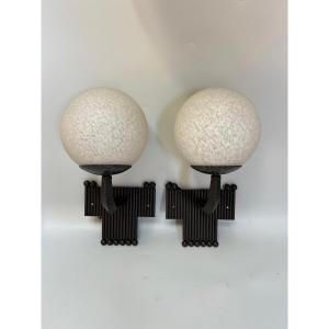 Schneider Paire d'Appliques Art Déco