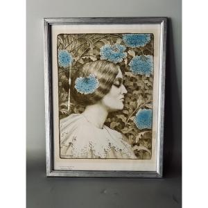 Lithographie art nouveau signée Paul Berthon