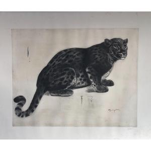 Georges Lucien Guyot Lithographie Art Déco ( Panthère)