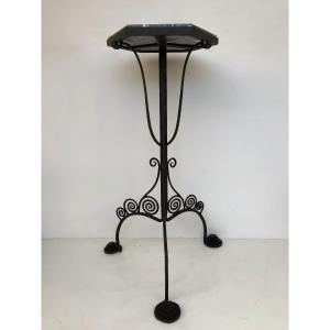 Art Deco Wrought Iron Pedestal Stand