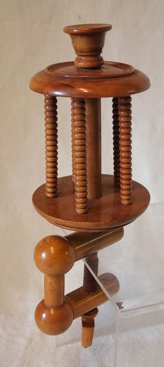 Thread Dispenser For Sewing In Turned Boxwood 19th Century -photo-4