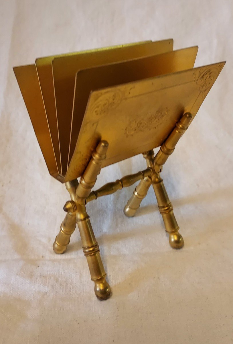 Porte Lettres Carte De Visite En Bronze Doré Fin XIXème Siècle 