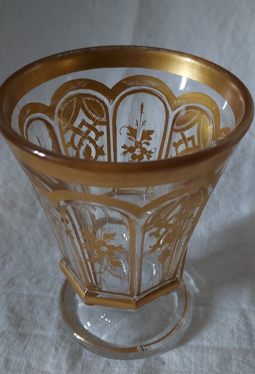 Vase Verre En Cristal Clair à Dorures De Baccarat De Style Médicis Du XIXème Siècle -photo-4