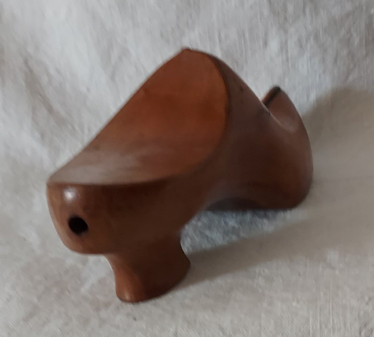 Small Size Feminine Botillon Matrix, Probably For Dolls, In Carved Cherry Wood -photo-3