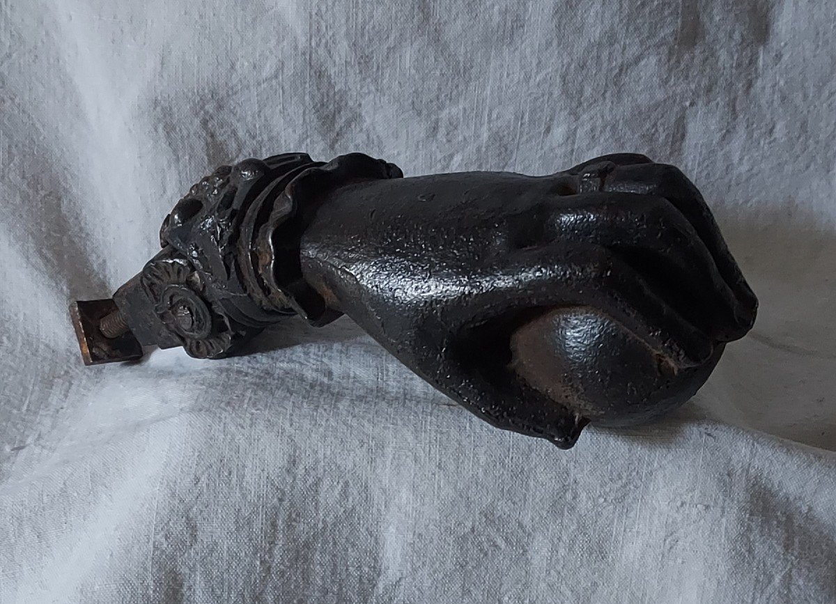 Hand Cast Iron Door Knocker From South West France From The 19th Century -photo-2