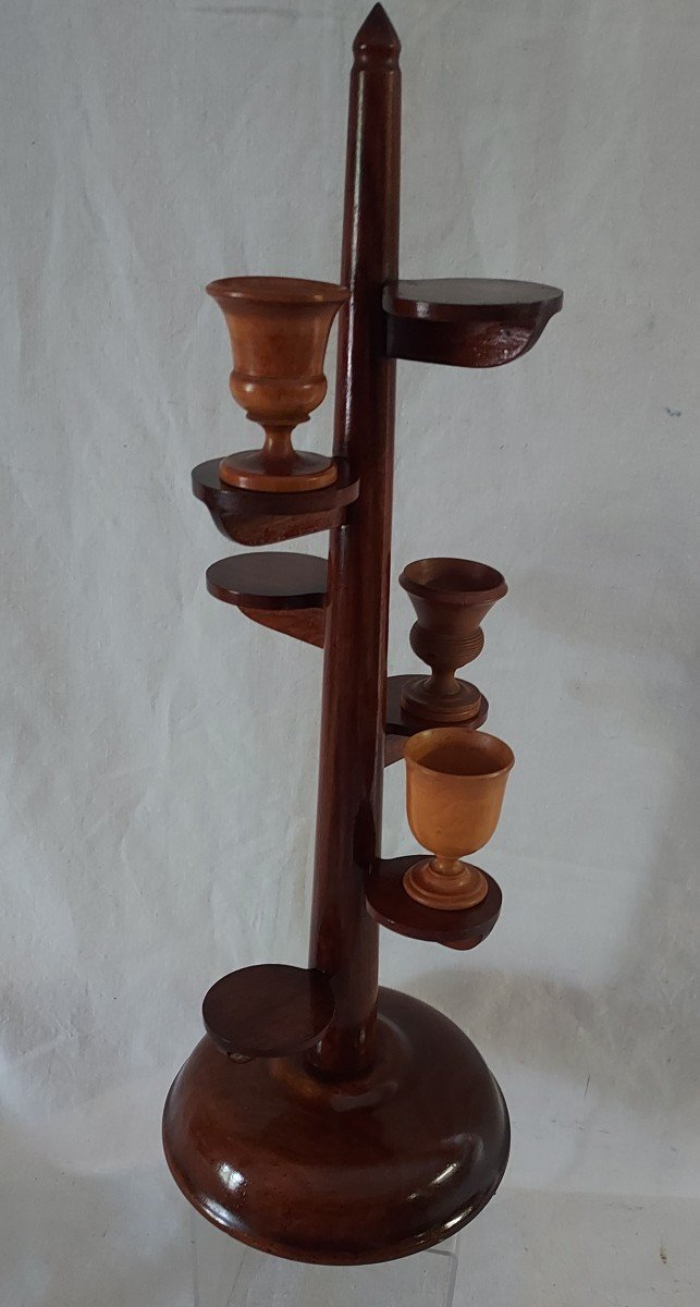 Mahogany “cloud Tree” Display With Six Trays -photo-2