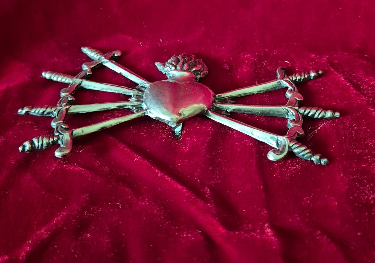 Ex Voto Dolorosa Heart Pierced By Seven Silver Daggers-photo-3