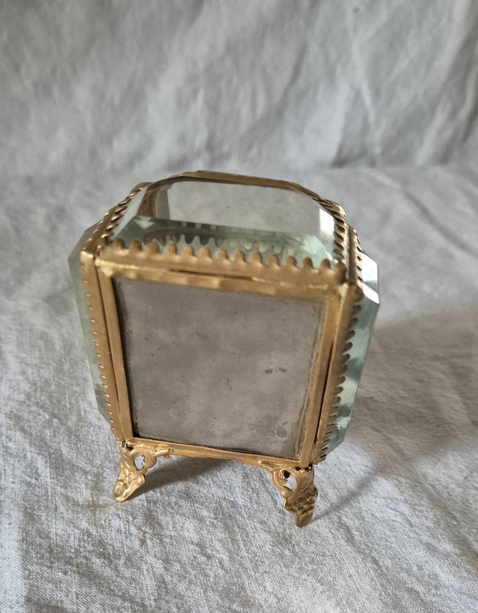 Coffret De Présentation De Reliquaire Ou Montre Gousset En Bronze Et Verre à Chanfrein -photo-3