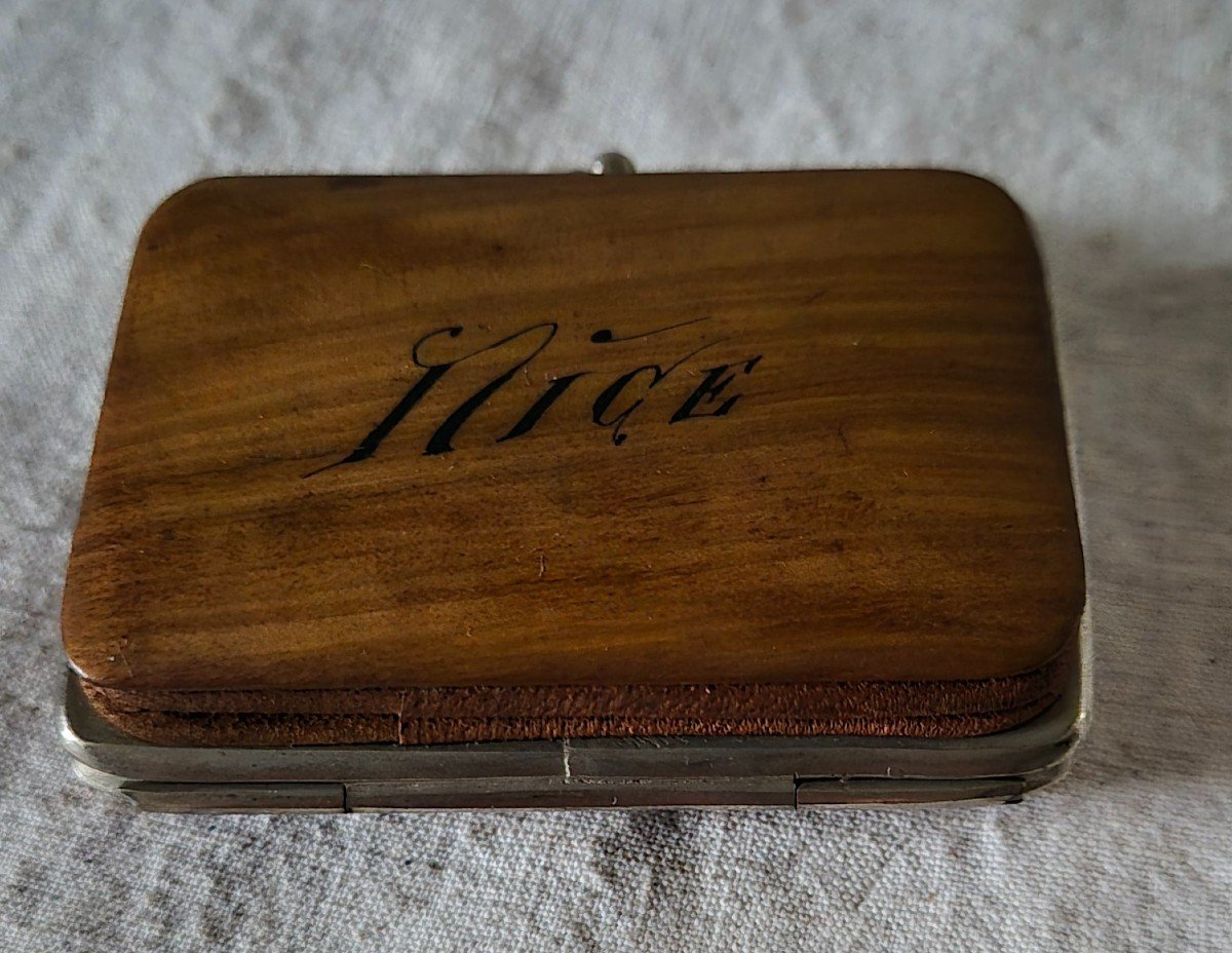 Olive Wood Coin Purse With Marquetry Bird And "nice" Painted-photo-3