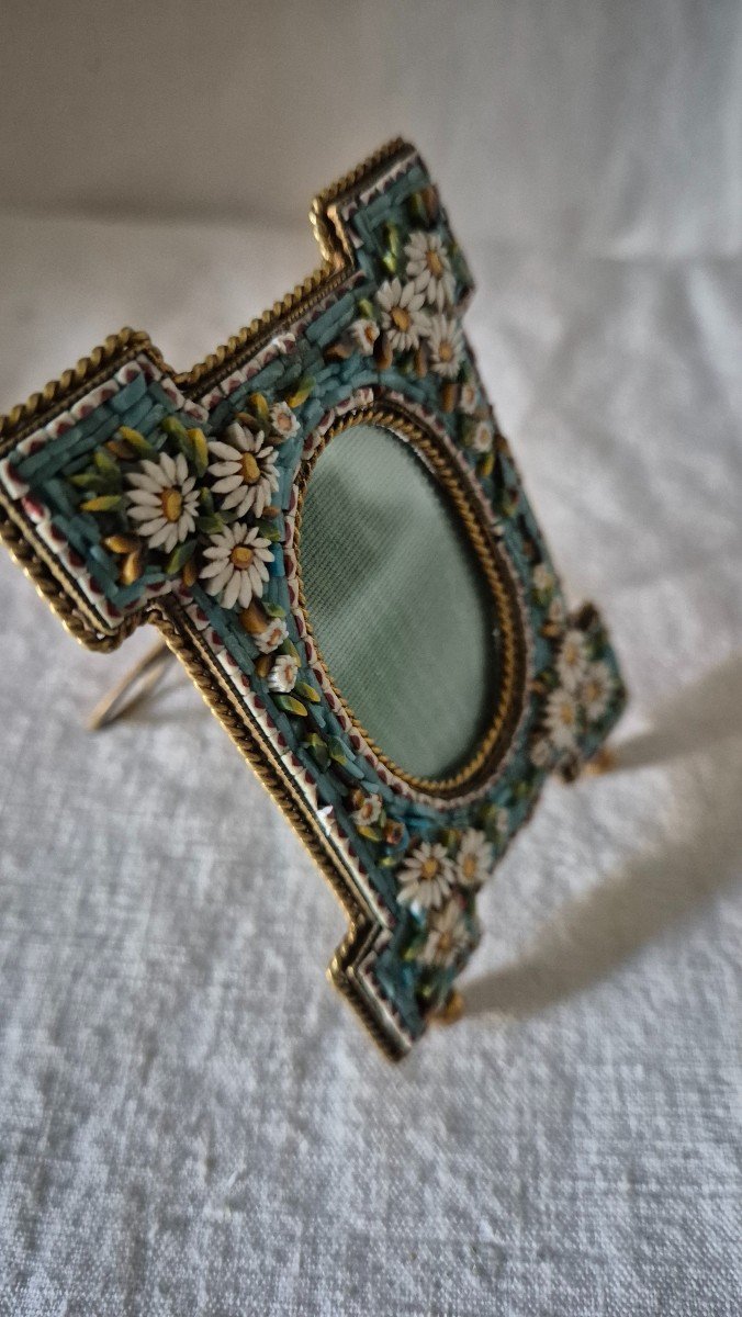 Petit Cadre Photo En Mosaïque De Verre De Murano Du XIXème Siècle -photo-3