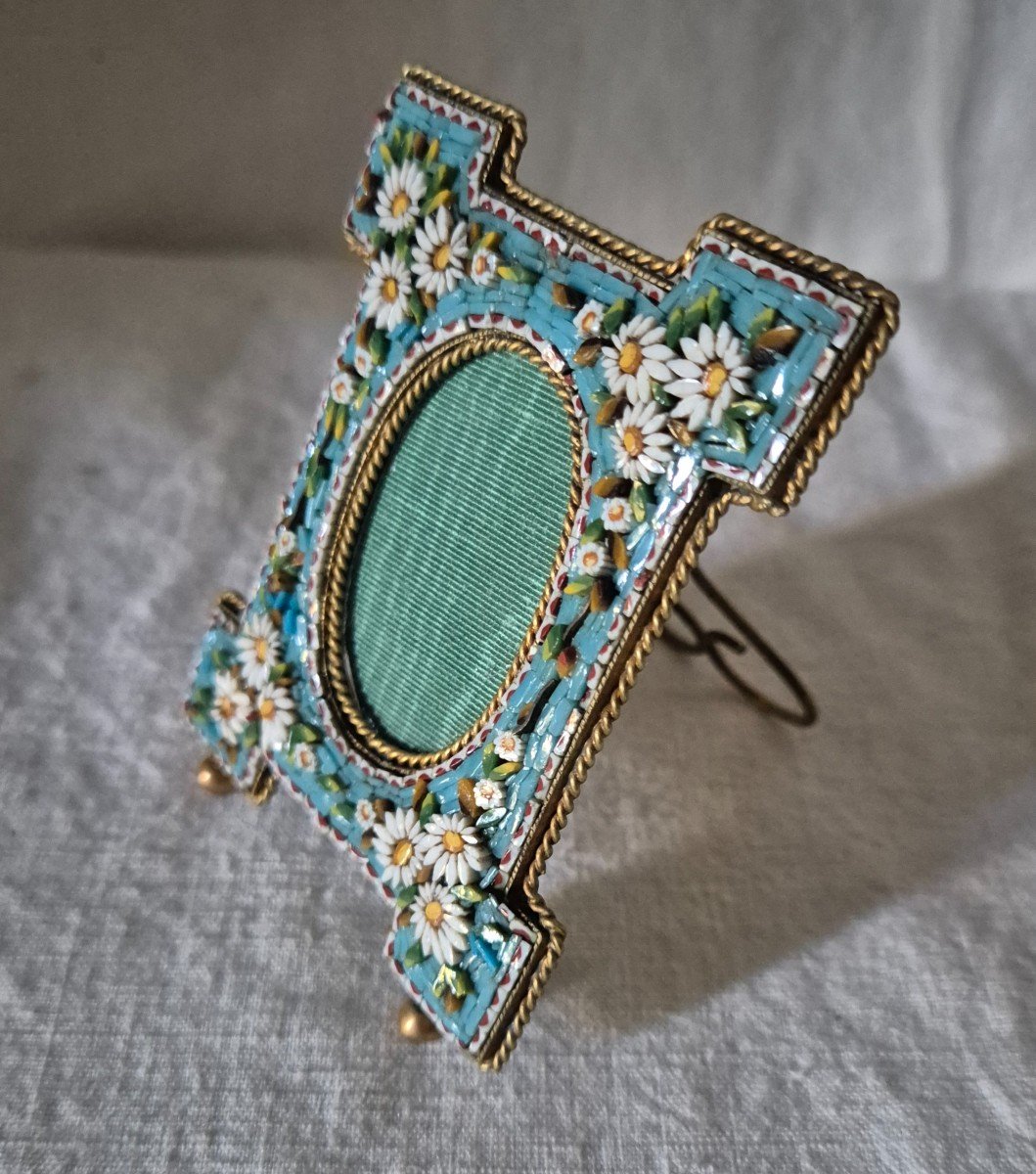 Petit Cadre Photo En Mosaïque De Verre De Murano Du XIXème Siècle 
