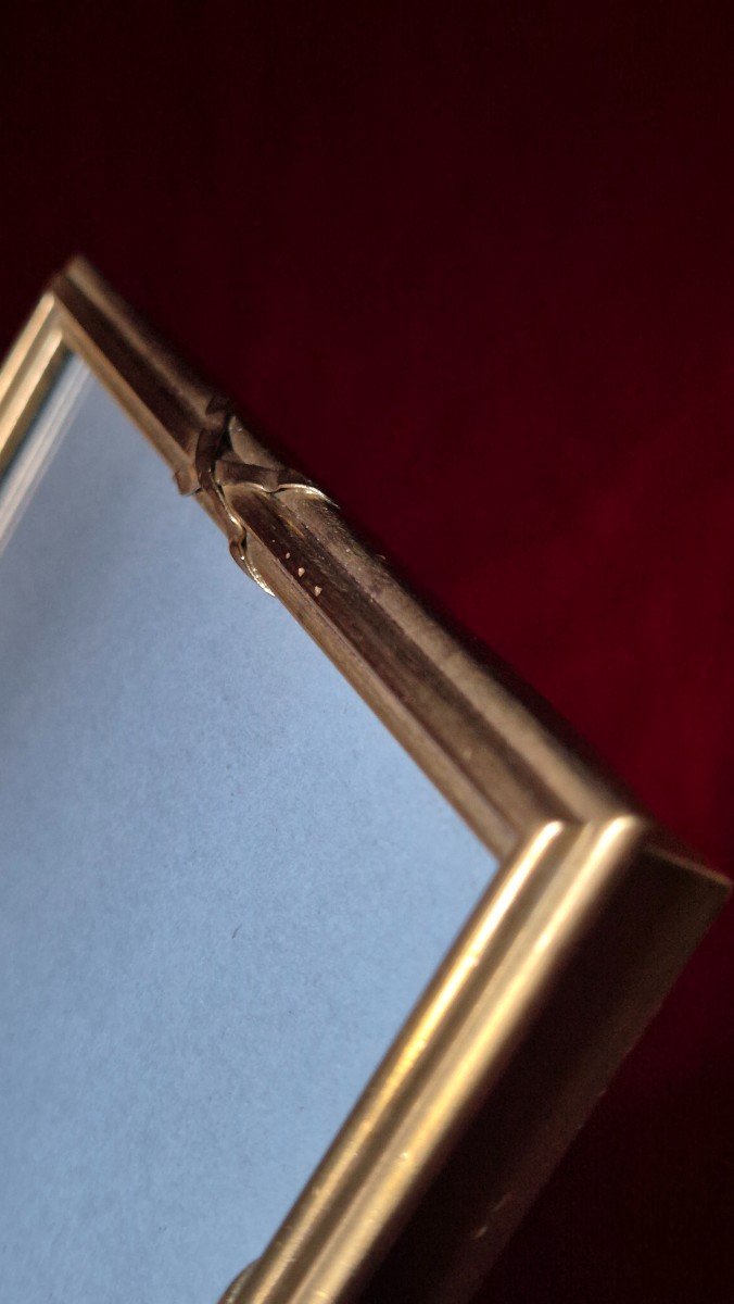 Louis XVI Style Gilt Bronze Photo Frame With Crossed Ribbons-photo-2