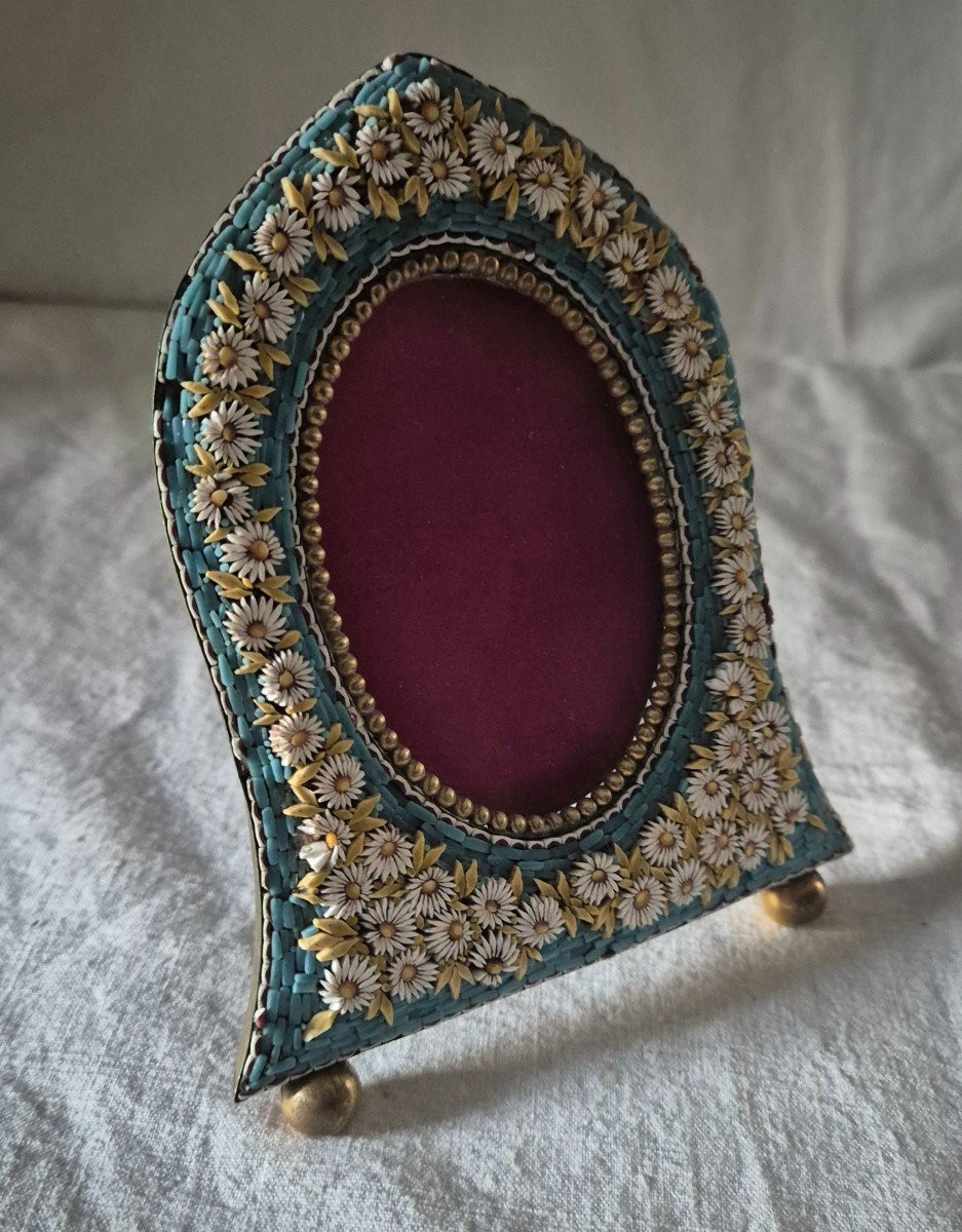 19th Century Murano Glass Mosaic Photo Frame In Ogive Shape -photo-2