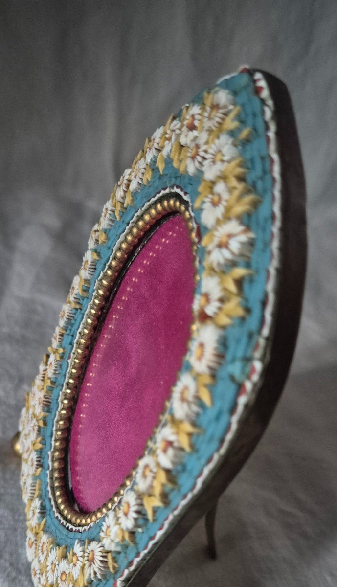 19th Century Murano Glass Mosaic Photo Frame In Ogive Shape -photo-2
