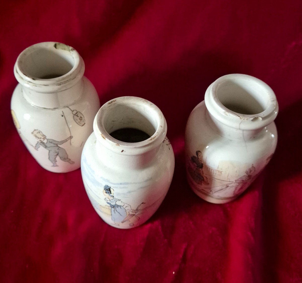 Three Mustard Pots In Lunéville Earthenware By Keller And Guérin -photo-1