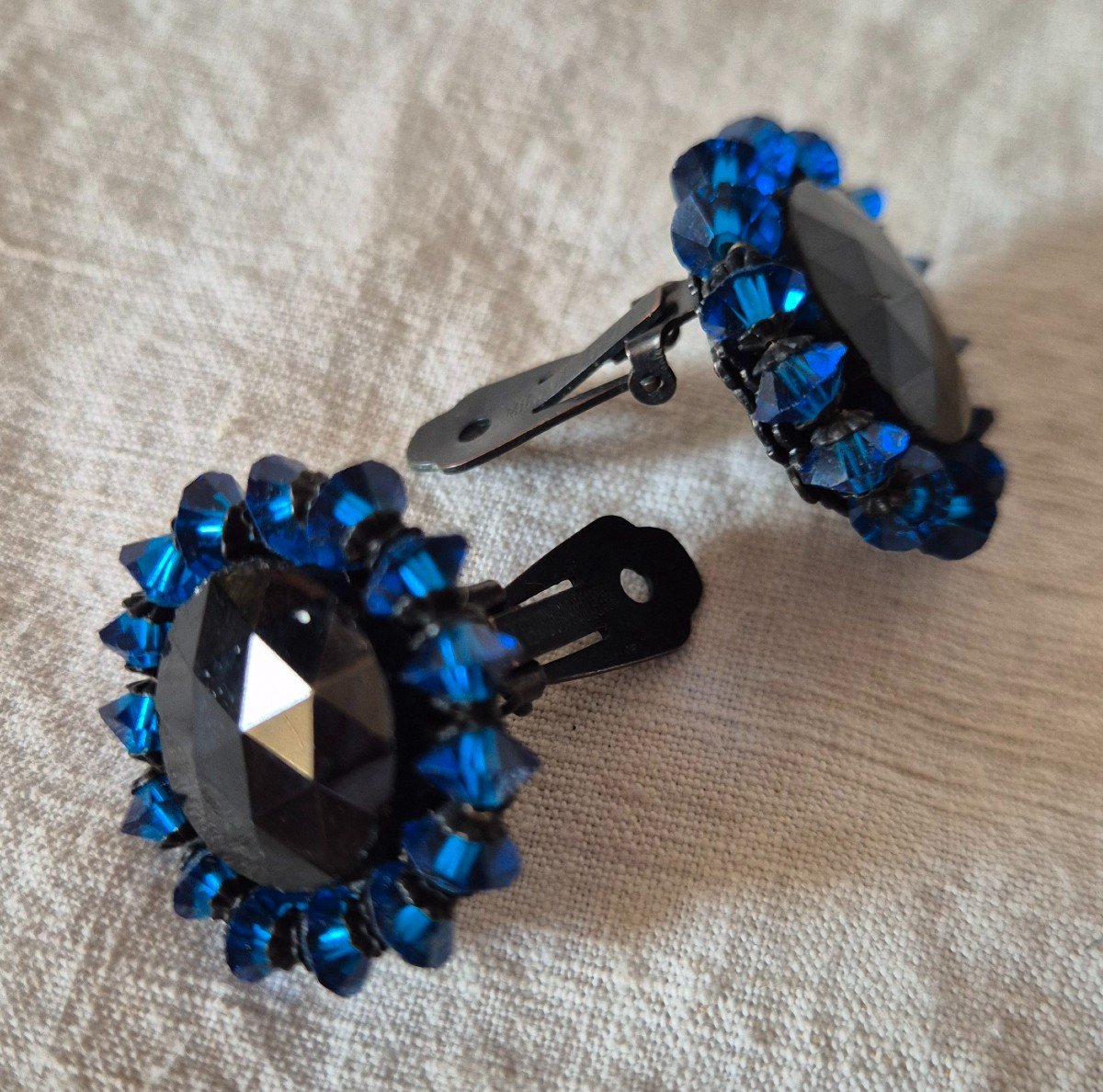 Boucles d'Oreilles Bijoux Fantaisie Miriam Haskell États-Unis  début XXème Siècle -photo-3