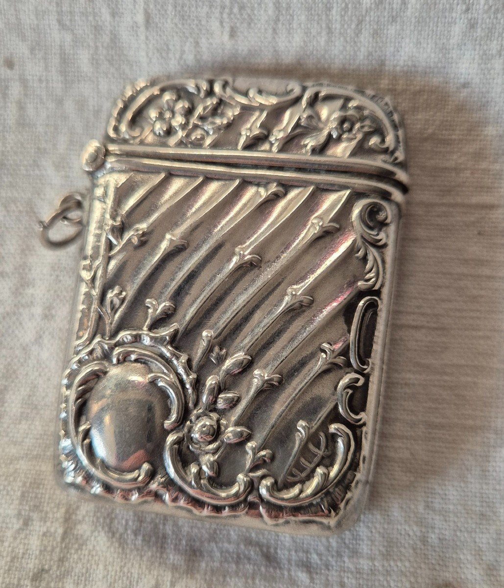 Louis XV Style Pyrogenic Silver Matchbox 