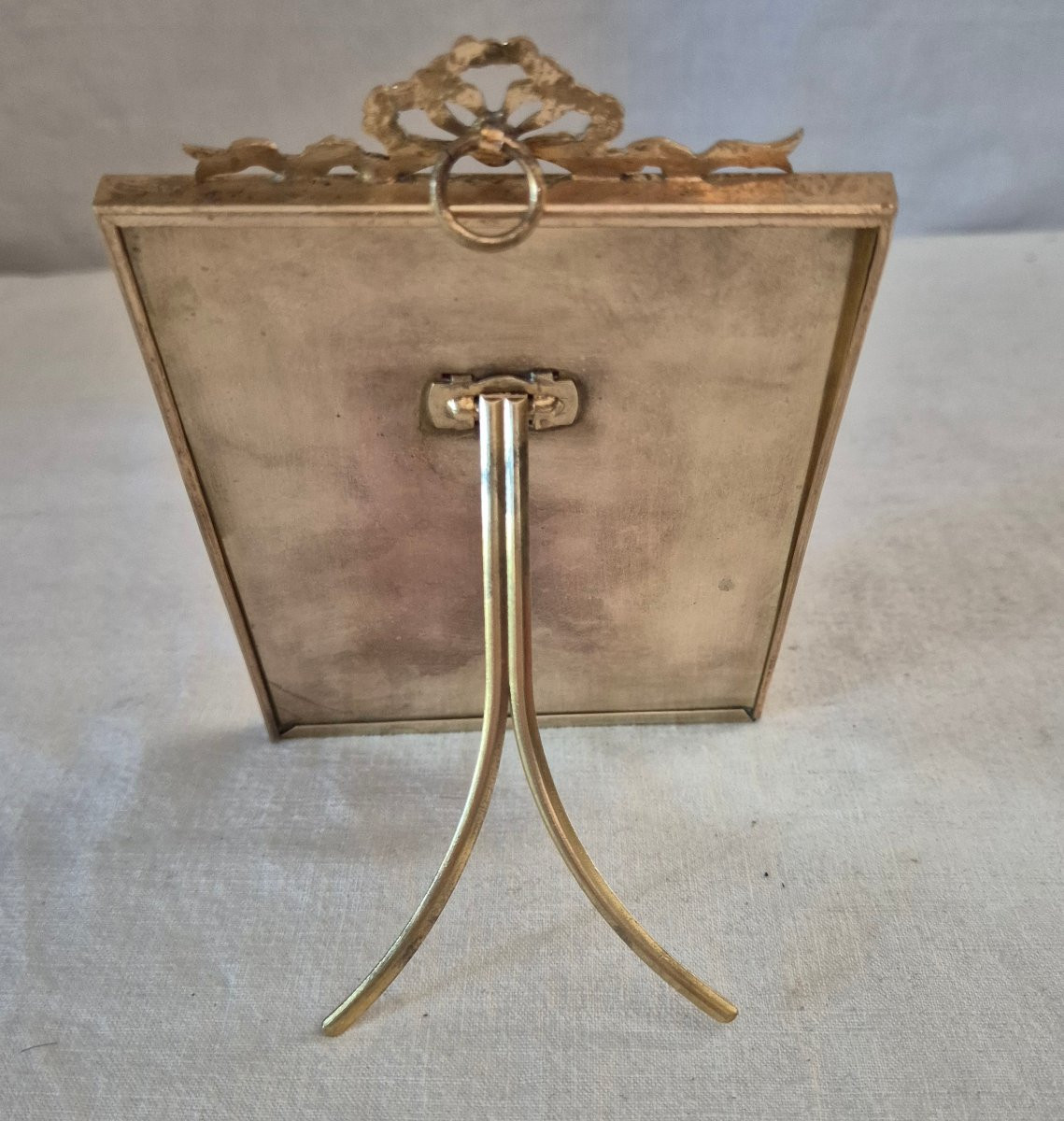 Cadre Porte Photo Rectangulaire En Bronze Style Louis XVI -photo-4