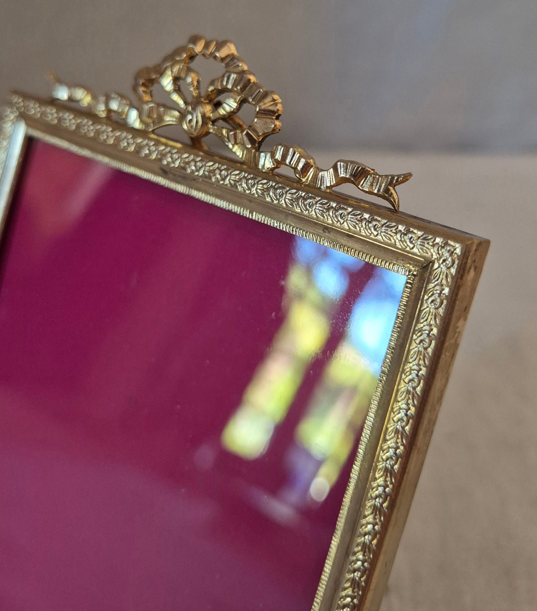 Cadre Porte Photo Rectangulaire En Bronze Style Louis XVI -photo-4