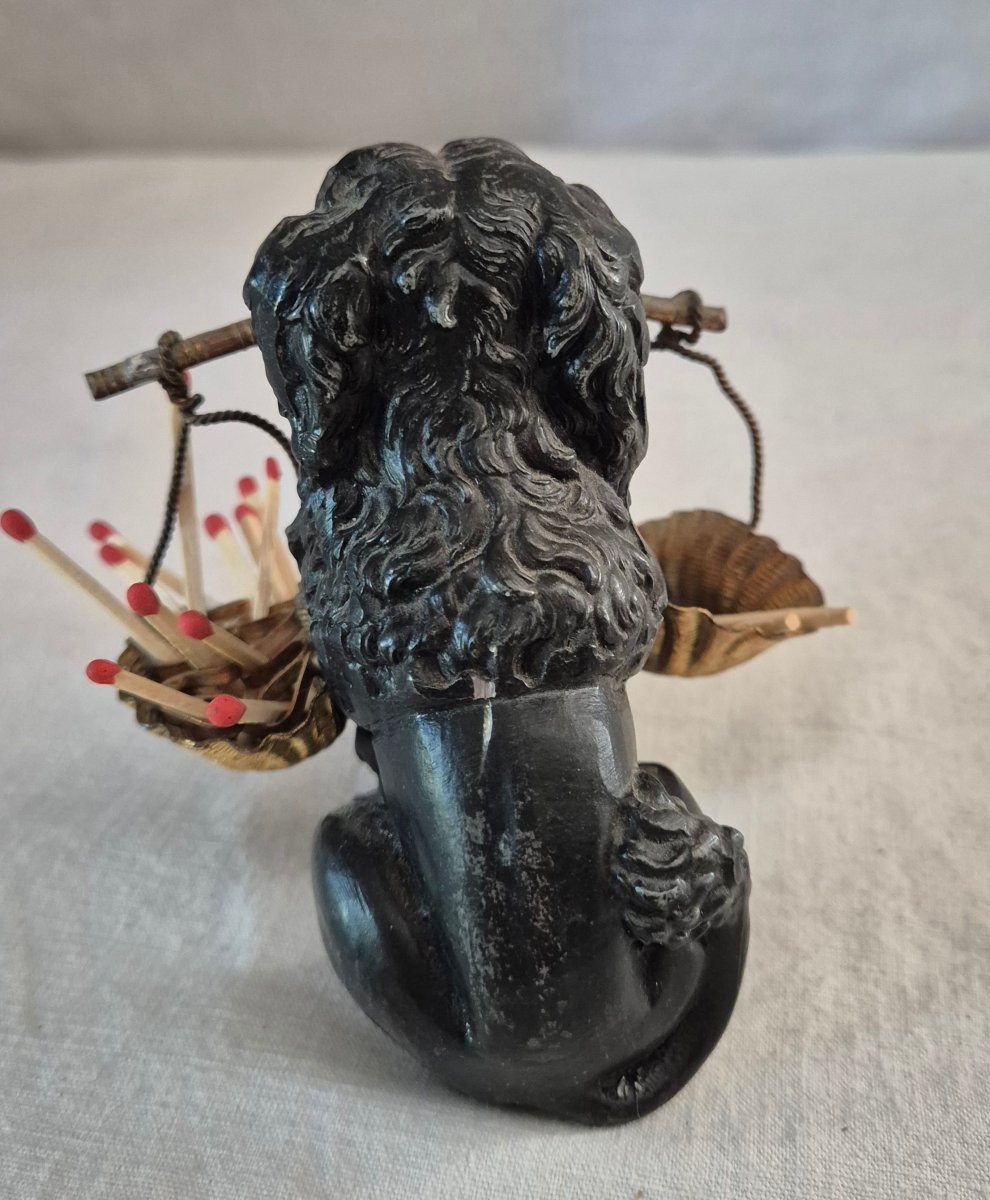 Black Poodle Match Holder With Two Baskets -photo-3