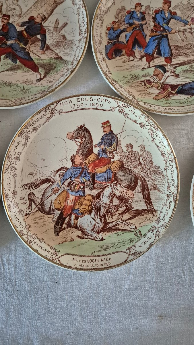 Complete Series "our Non-commissioned Officers" Creil And Montereau In Polychrome Earthenware -photo-6