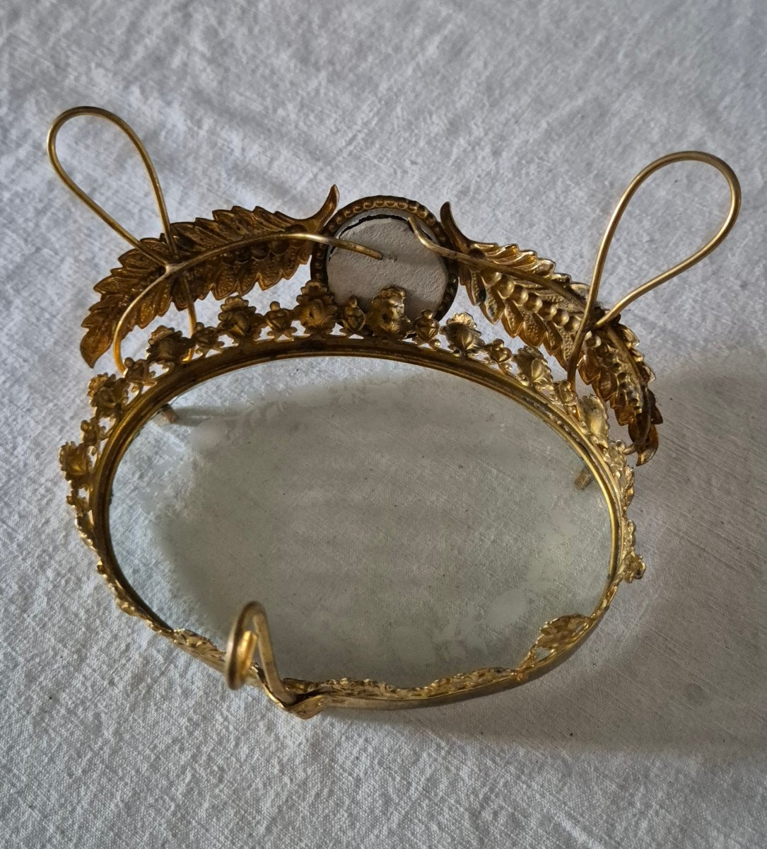 Napoleon III Gilt Bronze And Glass Presentation Tray On Legs -photo-2