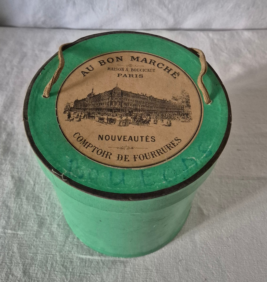 Cardboard Box "au Bon Marché" Paris From Its Fur Counter