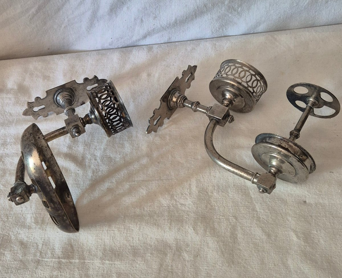 Ensemble de deux porte accessoires de salle de bain chromé de la Belle Époque -photo-4