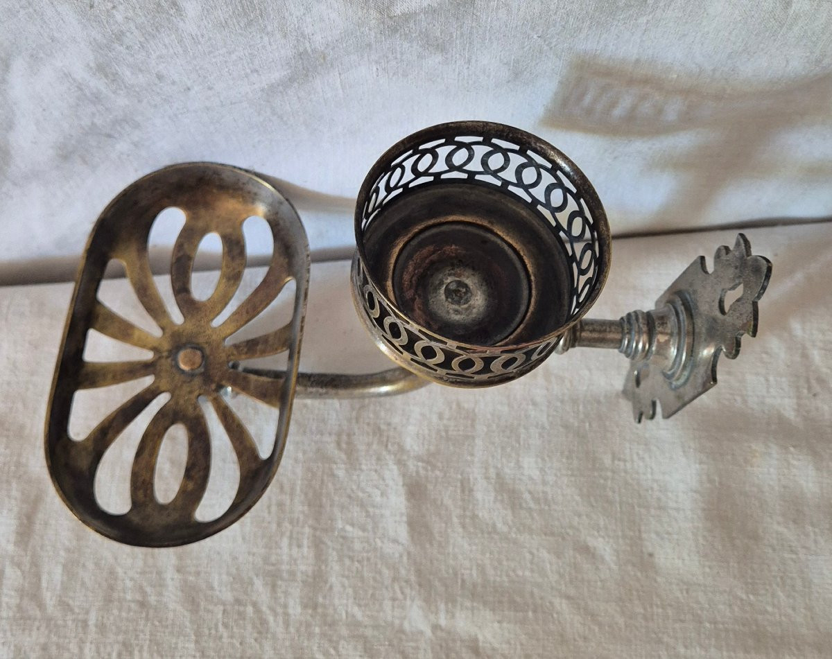 Ensemble de deux porte accessoires de salle de bain chromé de la Belle Époque -photo-7
