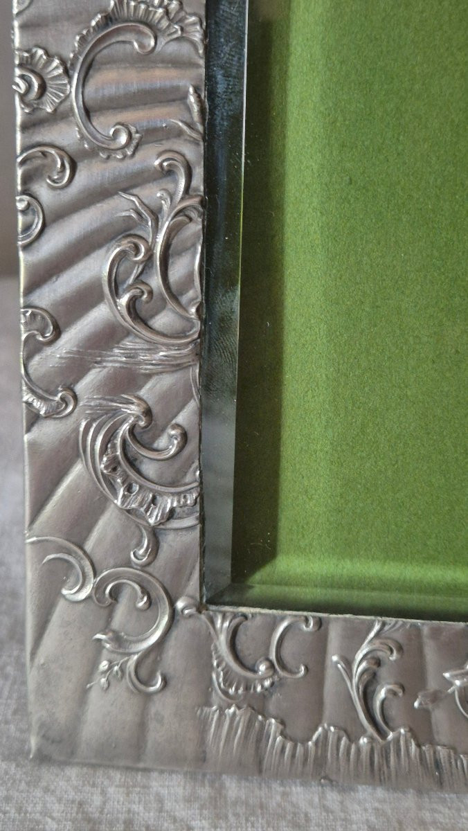 Louis XV Baroque Style Silver Photo Frame By Gustave Marmus-photo-1