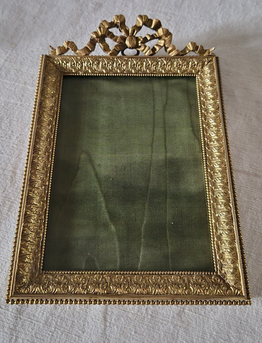 Cadre photo Second Empire en bronze doré format "album "