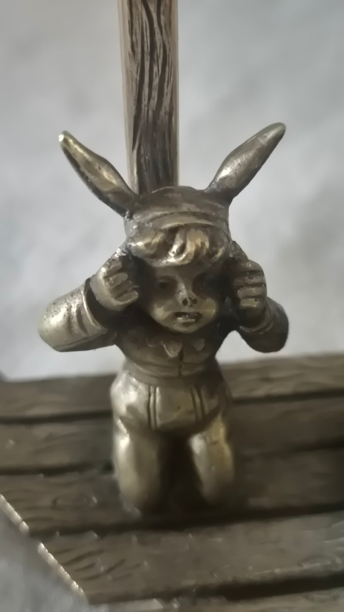 Porte montre vide poche en bronze sur le thème Bonnet d'Âne-photo-4