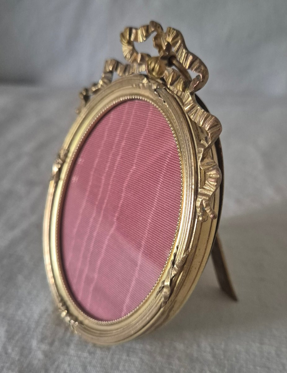 Oval Gilt Bronze Photo Frame, Louis XVI Style, Second Empire -photo-2