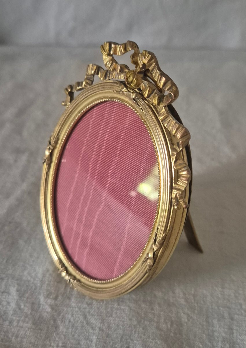 Oval Gilt Bronze Photo Frame, Louis XVI Style, Second Empire -photo-2
