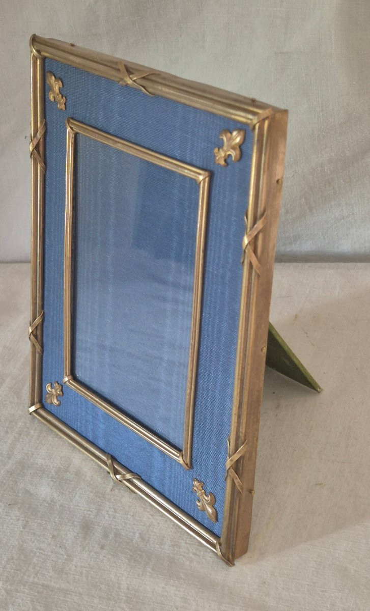 Louis XVI Style Gilt Bronze Photo Frame With Fleur-de-lis -photo-3