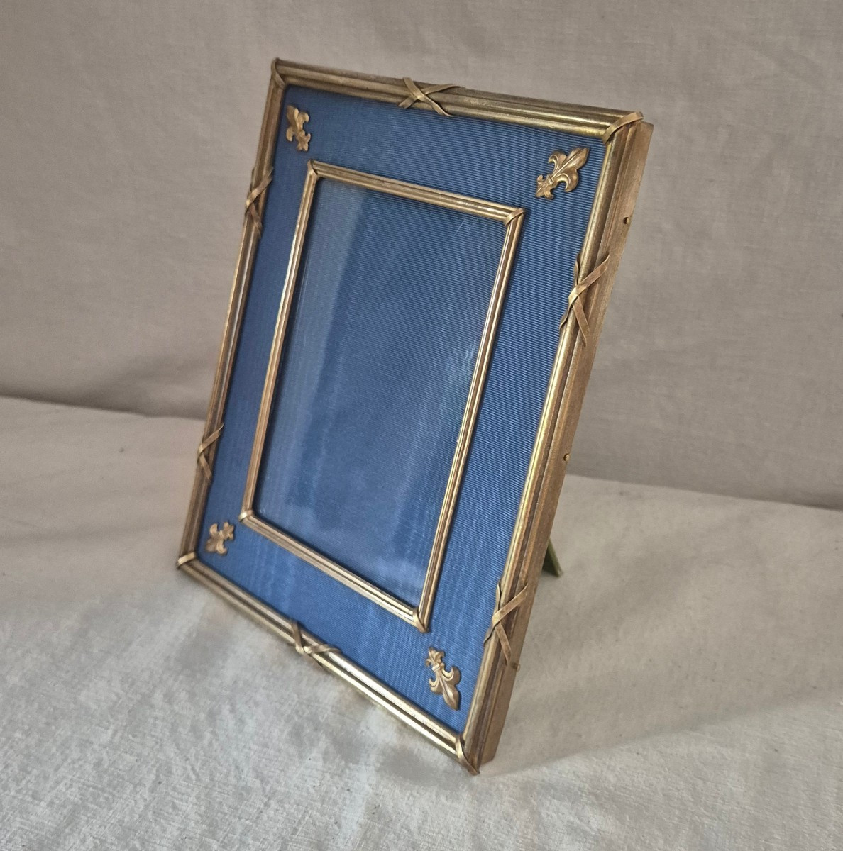 Louis XVI Style Gilt Bronze Photo Frame With Fleur-de-lis 