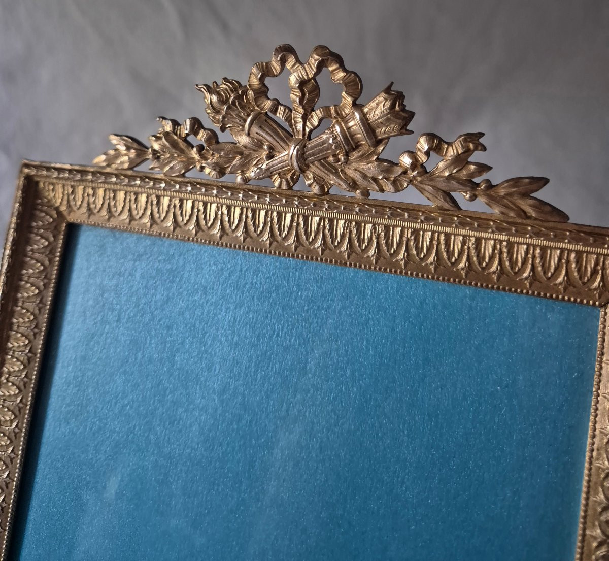 19th Century Tall, Gilt Bronze Cabinet-style Photo Frame -photo-2