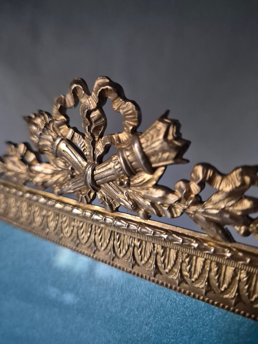 19th Century Tall, Gilt Bronze Cabinet-style Photo Frame -photo-3