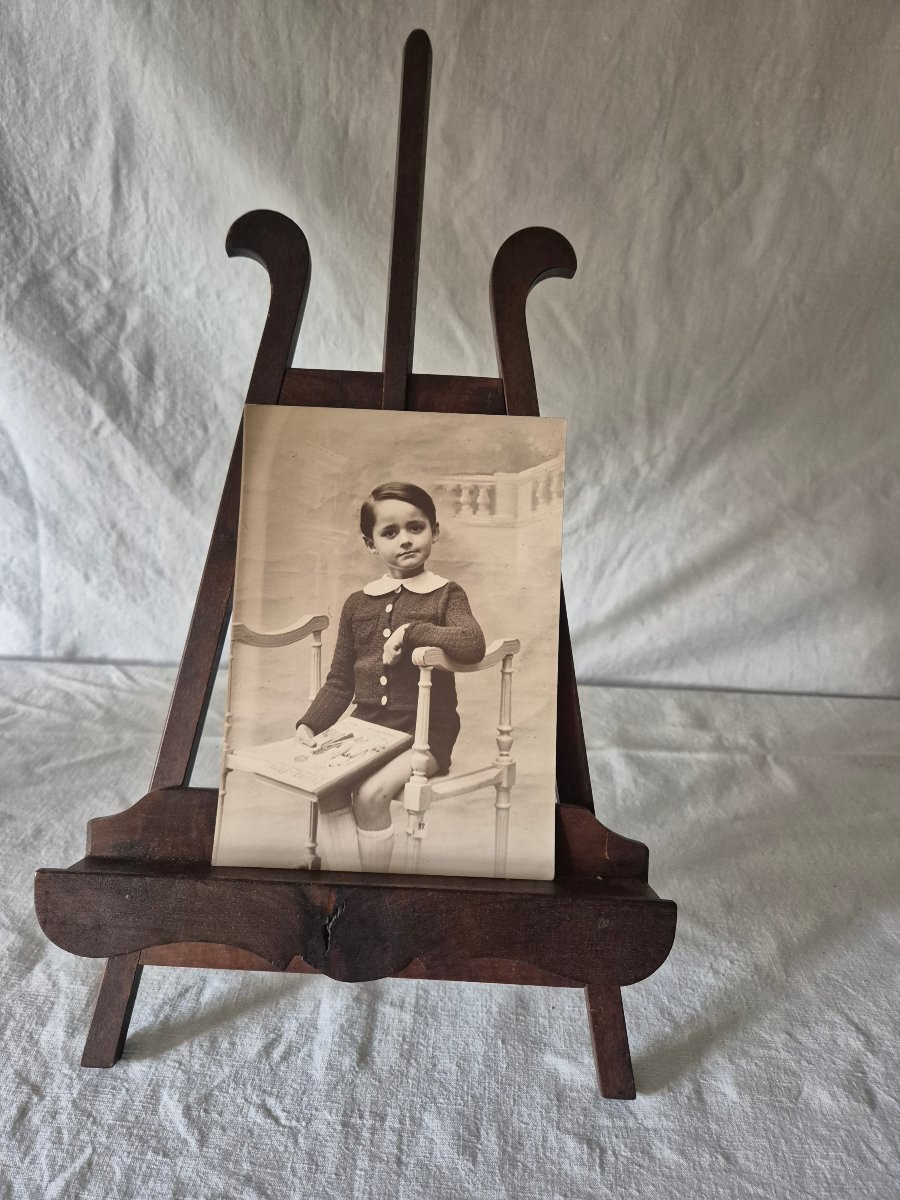 Early 20th Century Wooden Swan Neck Table Easel -photo-4