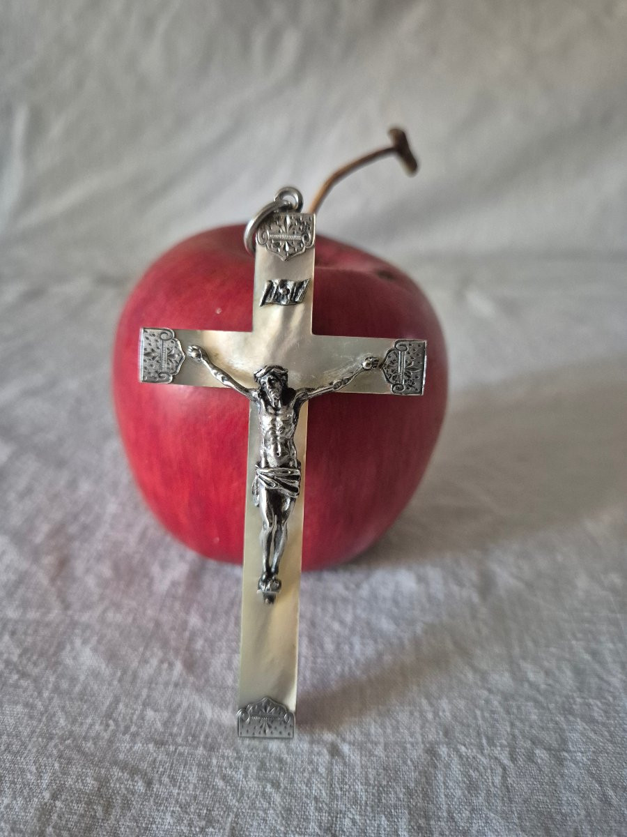 Croix pectorale en nacre et argent de 1891-photo-2