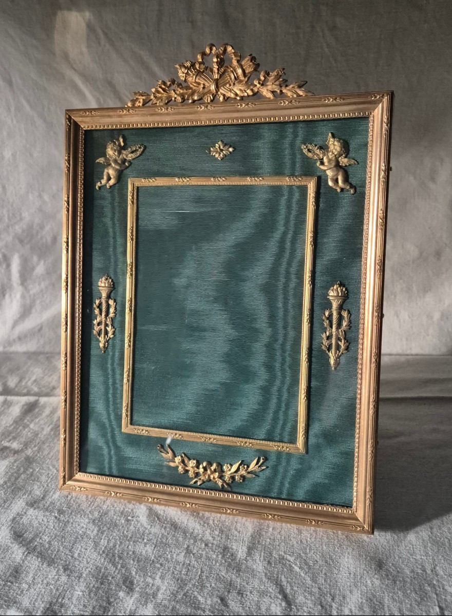 Napoleon III Gilt Bronze Photo Frame With Passe-partout And Accessories 