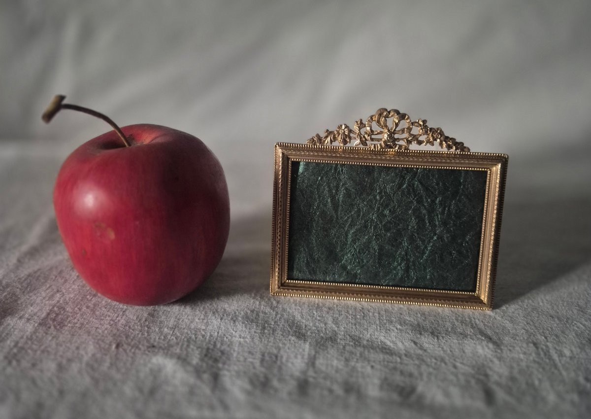 Petit cadre horizontal en bronze doré du XIXème siècle -photo-2