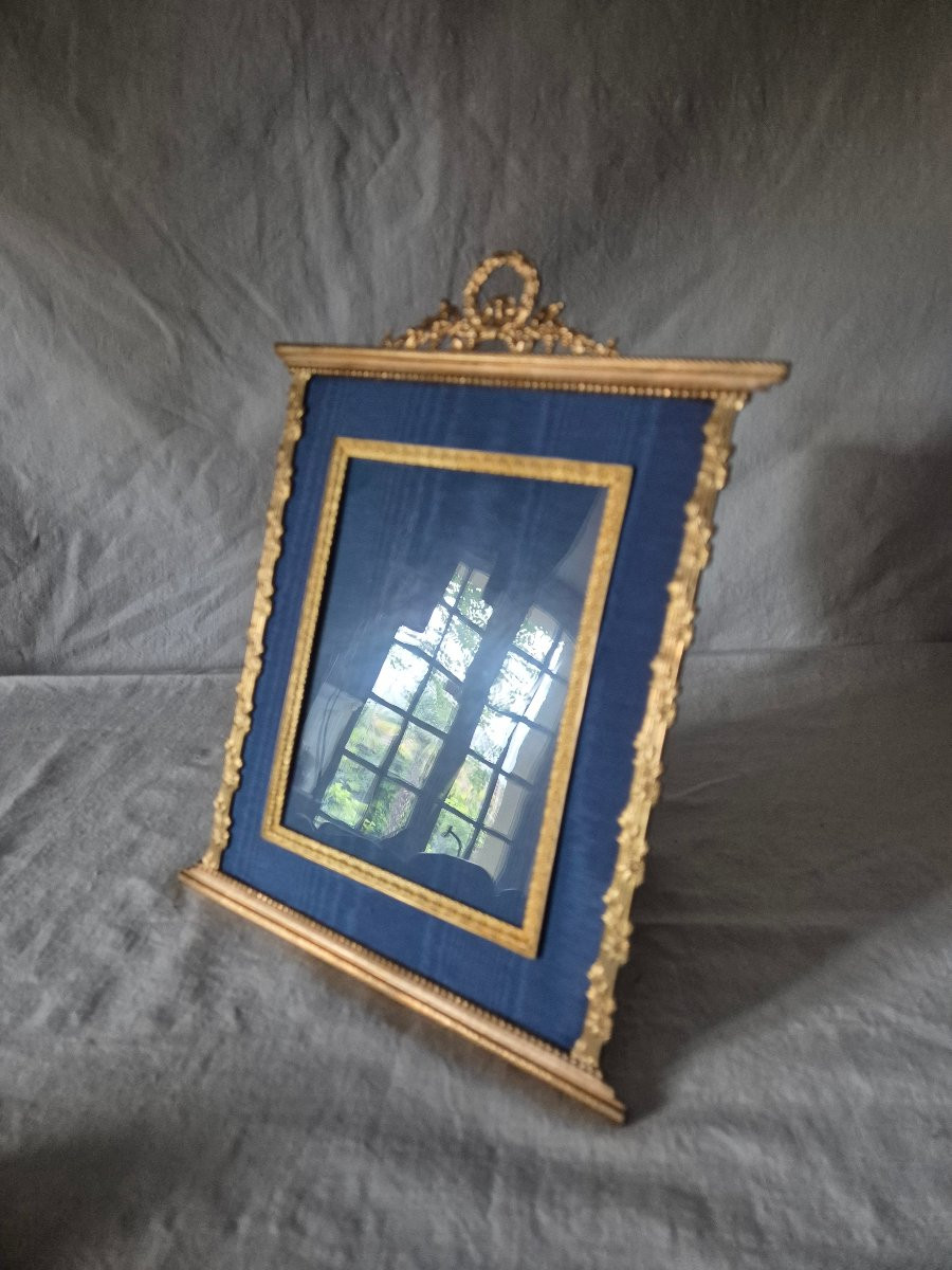 Grand cadre photo Second Empire en bronze doré à Marie-Louise -photo-3