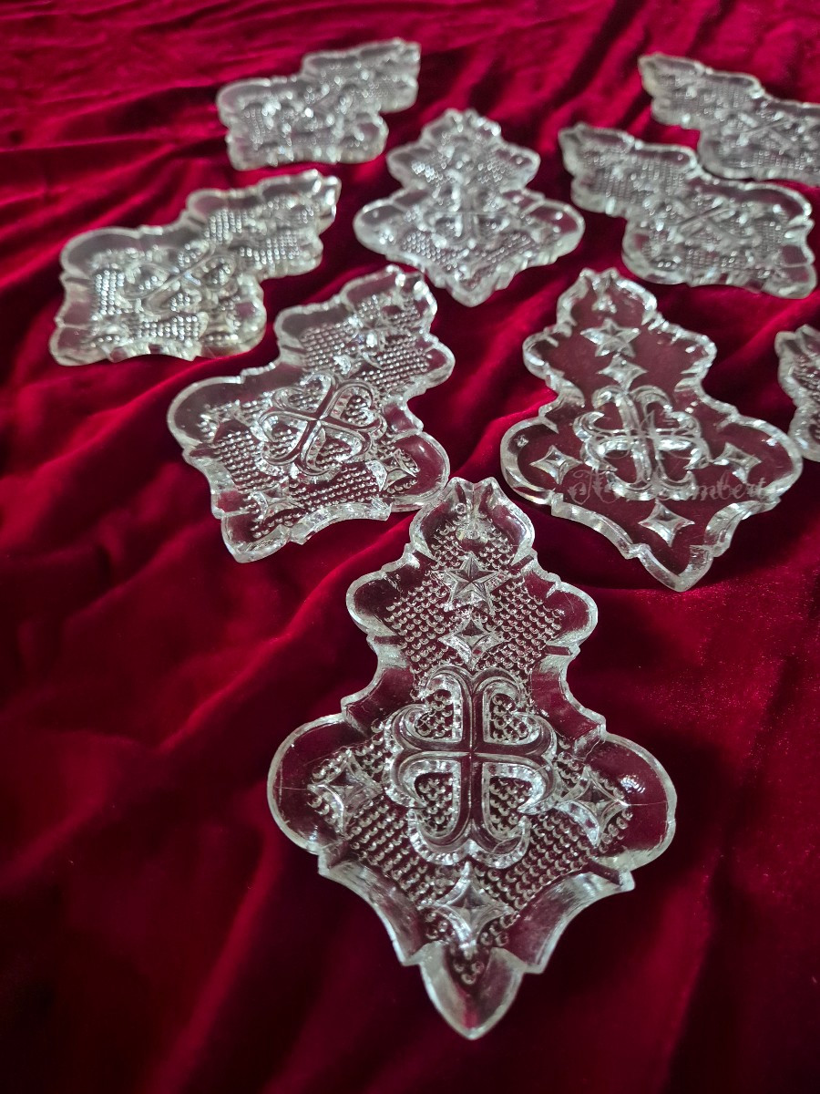 10 pampilles de lustre à la croix pattée Franc Maçonne des chevaliers des Templiers 