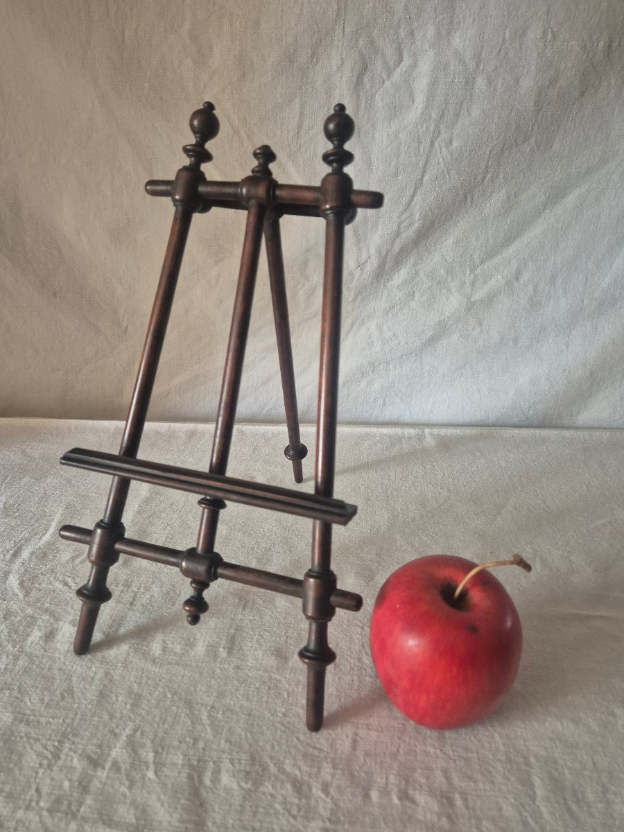 Chevalet de présentation de table en bois de hêtre tourné XIXème siècle -photo-2